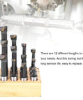12-piece F1 boring cutter set, 5/8 in shank, high-speed steel CNC milling tools