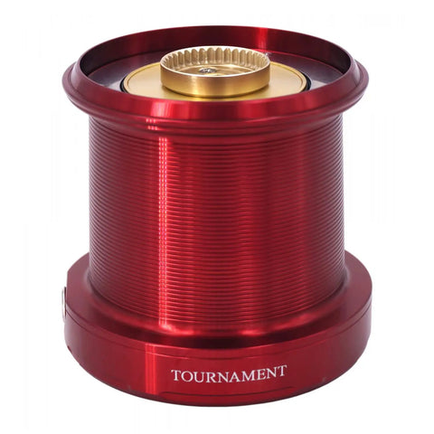Red spool of Basia Surf 45 SCW QD Surfcasting Reel For Long Casts In Big Waves With 4.1 To 1 Gear 22 Pound Drag 17.1 Ounce Weight