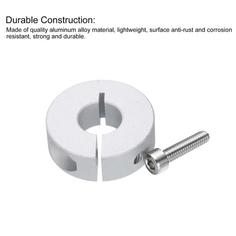 Top Shelf 10 Pcs Single Split Clamp On Shaft Collar 12 mm Bore Aluminum Alloy Locking Hub with Rust Proof Shield, showing single split design.