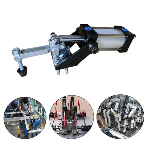 Heavy Duty 200Lb Pneumatic Hold Down Clamp Fixture For Woodworking, Welding And CNC Projects With 91kg Clamping Force, Quick Air Clamp For Fast Setup, Precise And Reliable Workpiece Holding, zinc-plated iron body
