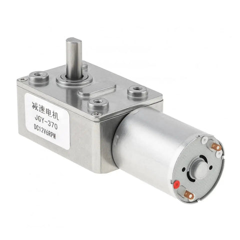 Heavy Duty 12V DC Worm Geared Motor Delivers Badass Torque And Smooth Adjustable Speed Up To 160 RPM with metal housing.
