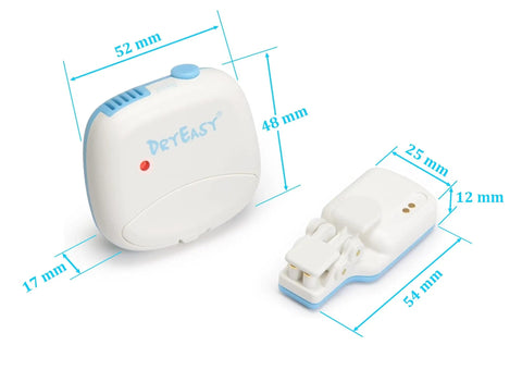 No Fuss Wireless Bedwetting Alarm With New Sensor, Six Sounds, Adjustable Volume, Strong Vibration, Compact Receiver, Kid Friendly Clip Sensor And Easy Setup For Nighttime Confidence And Overnight Dry, with 52 mm receiver