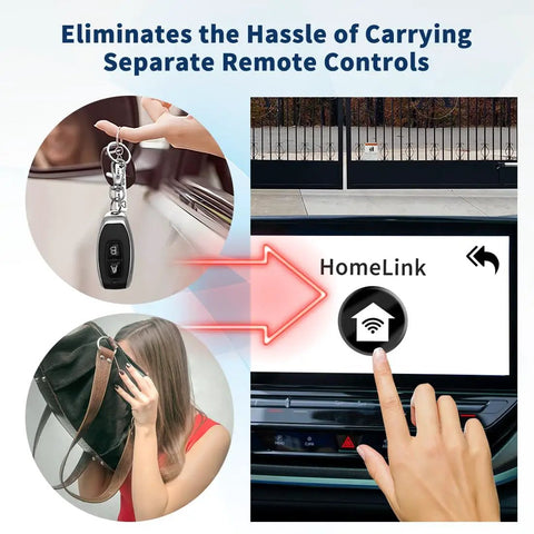 HomeLink Ready Universal Receiver with Remote Transmitter controlling gate and garage doors from a car console