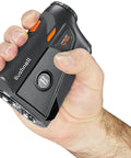 Hand holding Tour V6 Laser Rangefinder With Visual JOLT PinSeeker Technology Magnetic Mount 1300 Yard Range 6X Magnification