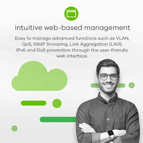 Intuitive web-based management interface for 24 Port PoE Switch With 170W Budget And 2 GbE SFP Uplinks