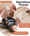 Operational process of High Density Acrylic Charcuterie Board Templates Six Piece Router Stencil Set with grippy handles for woodworking.