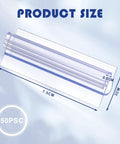 Bulk 50 Pcs Slatwall Sign Holders PVC Wall Mount Flush Signage Card Grips with dimensions labeled 7.5cm x 3cm