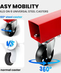 Built Tough Folding Engine Hoist With Quick Adjust Leveler And Rock Solid 6400 Lbs Alloy Steel Capacity Pro Shop Ready Essential For No Sweat Automotive Repair Jobs featuring 360° steel casters for mobility.