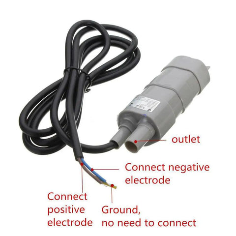 Beast 5 Meter High Head Submersible Water Pump For Ponds, Aquariums And Fountains, 600 LPH Flow At 12V, 1.2A, labeled cable connections