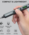 Badass Mini Electric Screwdriver Set With 70 Precision Bits And Five Variable Torque Settings For Delicate Gadget Repair and Heavy Duty Household Jobs That Are Super Tight And Ridiculously Reliable, compact and lightweight design.