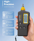 Pro Grade Handheld Vibration Meter Digital Tester showing display, designed for high precision motor diagnostics.