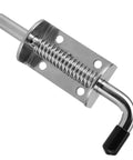 Drums spring latch in marine-grade stainless steel with mounting plate and curved handle
