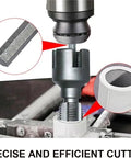 Kickass Dual Function Pipe Threading Tool Kit For 1/2 And3/4 In PVC Pipes Electric Drill Compatible cutting threads on PVC pipe.