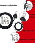 Built Tough Replacement Cable For Home Gym Rigs, 118 inch adjustable cable, heavy duty steel wire rope with accessories.