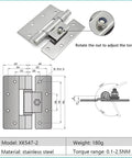 Diagram of Stainless Steel Door Hinge With Torque Friction Damping And Free Stop For Precise Positioning Heavy Duty One Piece XK547 Hinge