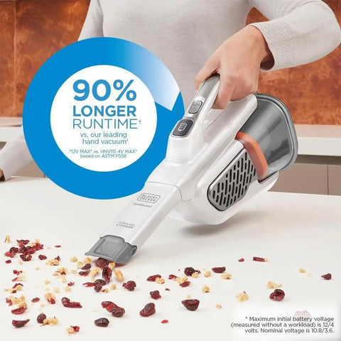 Handheld Cordless Car Vacuum Portable With Extended Runtime And Powerful Suction, Two Speed Settings, vacuuming dried berries