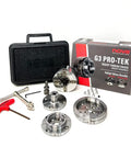 Pro Tek 48296 G3 Wood Lathe Chuck Kit with carry case, 2in, 4in, 1in jaws, nickel-plated for green wood turning, and accessories