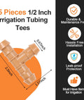 35 Pieces 1/2 Inch Barbed Tee Fittings For Drip Irrigation Tubing, 3-Way Connector Set For Garden Sprinkler Systems