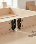 Plastic Sofa Connector Buckle For Modular Sectionals 4.7x3.4x1.6 Inches attached to wooden frame