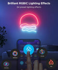 RGBIC Neon Rope Lights 32.8Ft With 64 Presets, Flexible Softer Material, Smart LED Neon Strip For Bedroom And Holidays, Vibe Ready display