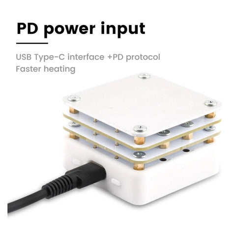 65W Mini Soldering Station With Hot Plate SMD Preheater Desoldering Heating Plate For PCB Repair And Rework, USB-C connected