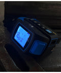 4 In 1 Laser Tape Measure With Laser Level Crosshairs, Pro Grade 130 Feet 40 Meters Distance And 16 Feet 5 Meters AutoLock Tape, Backlit LCD Display In Feet Inches Meters Millimeters, IP54 Aluminum Body For DIY Construction And Interior Design shown on floor