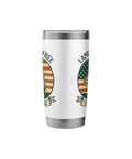 Patriotic Stainless Steel Insulated Tumbler With Retro Sailboat Flag Design Red White And Blue Celebrating Fourth of July American Freedom