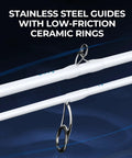 Centron Lite Travel Fishing Rods, 4 and 5 Piece Multi Piece Spinning and Casting Rods, Travel Ready with ceramic rings shown.