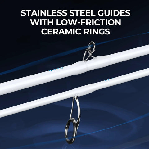 Centron Lite Travel Fishing Rods, 4 and 5 Piece Multi Piece Spinning and Casting Rods, Travel Ready with ceramic rings shown.