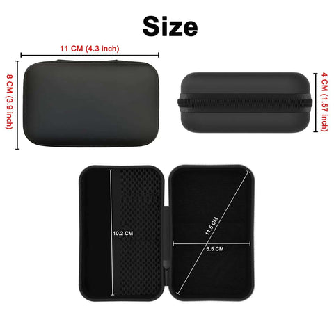 Hardcore Shockproof Hard Shell Case Compatible With Innioasis Y1 2.4 Inch Mp3 Player, showing size dimensions and design.