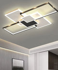 Dope 113W LED Ceiling Light Flush Mount, Dimmable Modern Fixture with Metal and Acrylic 4 Rectangle Panels for Living Room