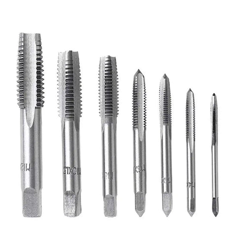 Bearing Steel Metric Tap Set 14Pcs Heavy Duty Pro Grade M3 M4 M5 M6 M8 M10 M12 Plug Taps With Spiral Point