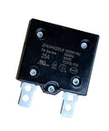 Automatic Reset 25A Circuit Breaker For Kid Friendly Ride On Toys 125 To 250Vac 50Vdc Thermal Switch, black front view