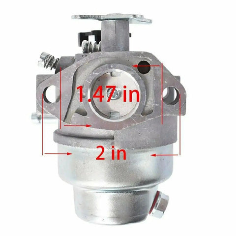 Front view of Lawn Mower Carburetor Kit For GCV135 GCV160 GC135 GC160 Engines Replacement Part with measurements