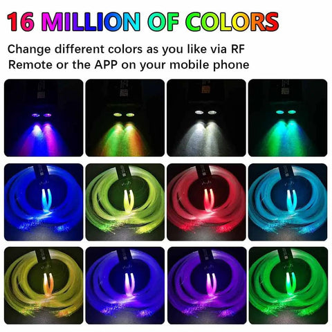 Meteor Twinkle 12W Dual Port Starlight Headliner Kit color display with fiber optics for car and home ceiling decoration