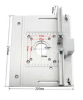 Heavy Duty Aluminum Router Table Insert Plate With Precision Center Bushing Flip Top Mount Built Like A Tank For Zero Hassle Woodworking and detailed measurements.