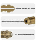 5 Pack Brass Hardened Steel Nozzles For Centauri Carbon And Centauri 3D Printer, 0.4mm, showing smooth inner wall and seamless junction