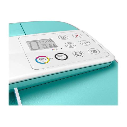 Close-up of the control panel of Certified Refurbished DeskJet 3755 Compact Wireless All In One Color Printer With Instant Ink Ready Utility