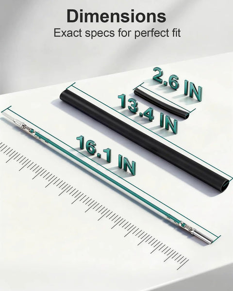 Harley Touring Handlebar Wiring Extension Harness Kit dimensions shown with heat shrink tubing for 1996-2006 models