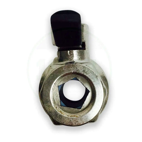 Oil Drain Valve 27mm 2.0 Thread Size Silver Engine Sump Drain with durable chrome finish, front view of valve design.