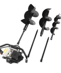 Beast 72cc Gas Powered Post Hole Digger With 4.1HP Heavy Duty Earth Auger Includes 3 Drill Bits 6 Inch 10 Inch 12 Inch