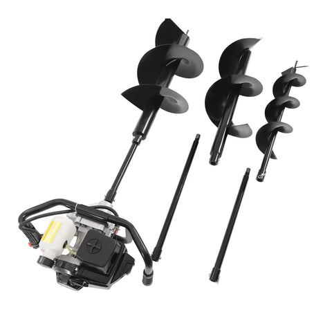 Beast 72cc Gas Powered Post Hole Digger With 4.1HP Heavy Duty Earth Auger Includes 3 Drill Bits 6 Inch 10 Inch 12 Inch