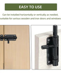 Heavy Duty Door Barrel Slide Bolt Latch Rock Solid 304 Stainless Steel Rust Proof Gate Lock installed on wooden door.