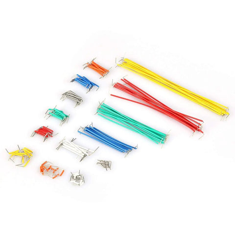 Hassle Free Professional Grade Preformed Jumper Wires With Right Angle Pins For Breadboards and Circuit Prototyping, 140 pc kit, assorted colors.