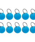 10 Pack Aluminum Engraving Blanks Tags Round Metal Stamping Blanks With One Hole For DIY Personalized Pet Tags And Keychains Lake Blue