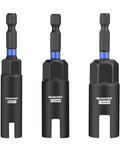 Wing Nut Driver Set Three Piece With 9mm 12mm And 15mm Bits, One Quarter Inch Hex Shank Nut Driver Socket For Wing Nuts