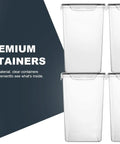 Big Ol 7 Qt Tall Food Storage Canisters Set Wide And Deep Airtight Pantry Containers For Flour And Sugar 4 Piece Display