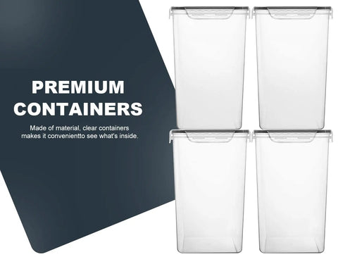 Big Ol 7 Qt Tall Food Storage Canisters Set Wide And Deep Airtight Pantry Containers For Flour And Sugar 4 Piece Display