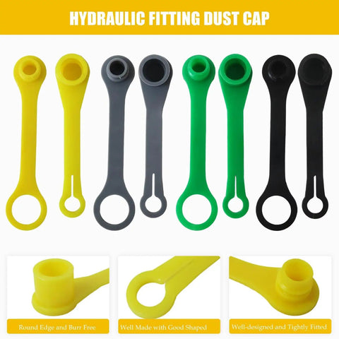 Must Have 8 Piece Hydraulic Fitting Dust Cap And Plug Set For John Deere Tractors Models 300 312 314 316 317 318 322 330 332 Replacement M132021 M132022 M132024 M70728 M132031 M132032 M132034 M85099, 8-piece plastic caps