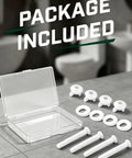 Hella Solid 4 Pack Toilet Seat Screws With Nuts And Washers, heavy duty plastic bolts in clear storage case.